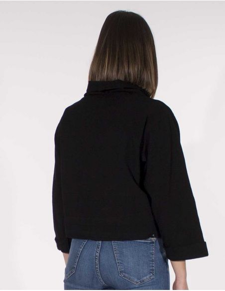 Chaqueta algodon lisa cuello grande sw