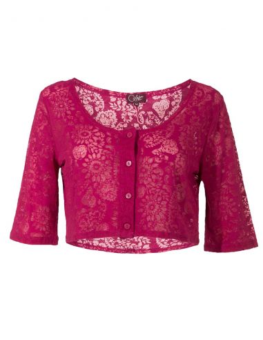 Bolero malla 60% algodon 40% poliester devore mangas cortas