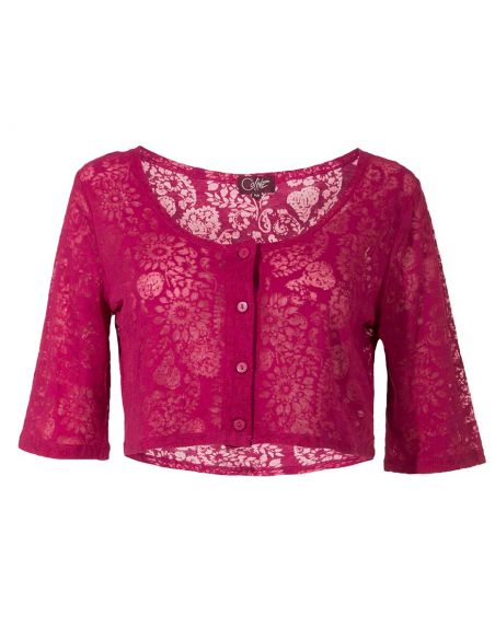 Bolero malla 60% algodon 40% poliester devore mangas cortas