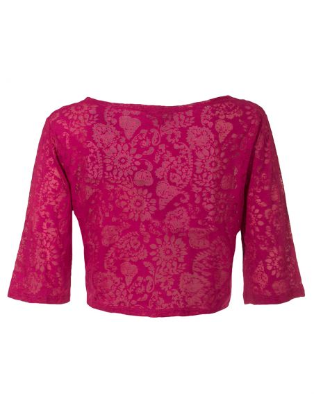 Bolero malla 60% algodon 40% poliester devore mangas cortas