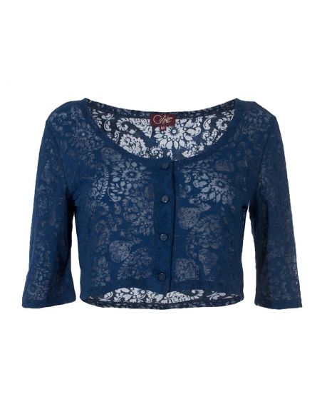 Bolero malla 60% algodon 40% poliester devore mangas cortas