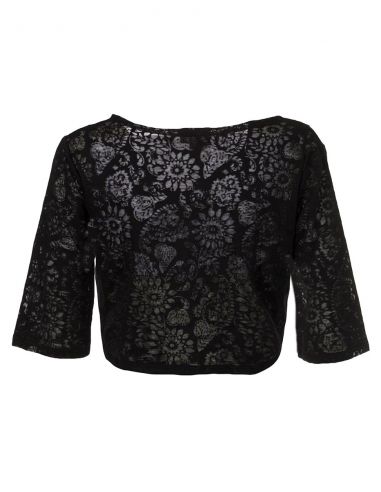 Bolero malla 60% algodon 40% poliester devore mangas cortas