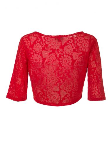 Bolero malla 60% algodon 40% poliester devore mangas cortas