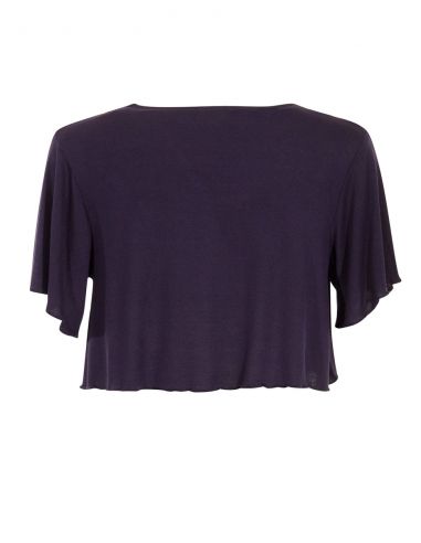 Bolero malla 95% viscosa 5% elastano mangas cortas con encaje