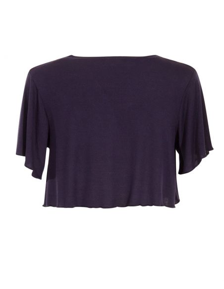 Bolero malla 95% viscosa 5% elastano mangas cortas con encaje