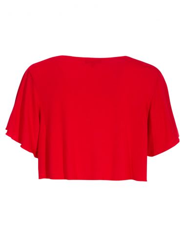 Bolero malla 95% viscosa 5% elastano mangas cortas con encaje