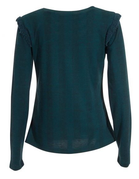 Chaqueta malla 63% poliéster 32% viscosa 5% elastano bordada