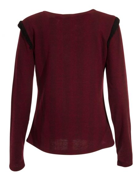 Chaqueta malla 63% poliéster 32% viscosa 5% elastano bordada