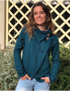 Chaqueta malla 63% poliéster 32% viscosa 5% elastano 