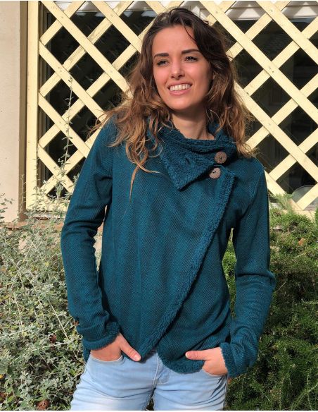 Chaqueta malla 63% poliéster 32% viscosa 5% elastano 