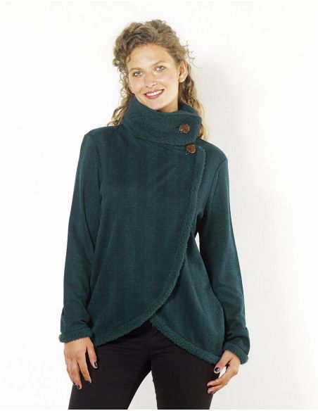 Chaqueta malla 63% poliéster 32% viscosa 5% elastano 