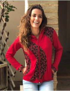 Chaqueta malla 97% algodón 3% elastano estampado gabon