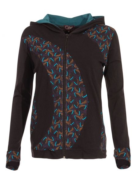 Chaqueta malla 97% algodón 3% elastano estampado gabon