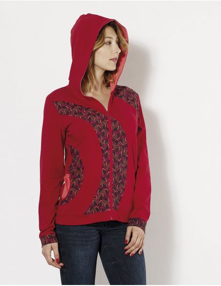 Chaqueta malla 97% algodón 3% elastano estampado gabon