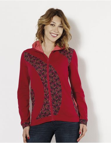 Chaqueta malla 97% algodón 3% elastano estampado gabon