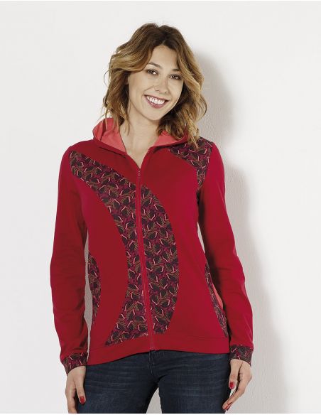 Chaqueta malla 97% algodón 3% elastano estampado gabon