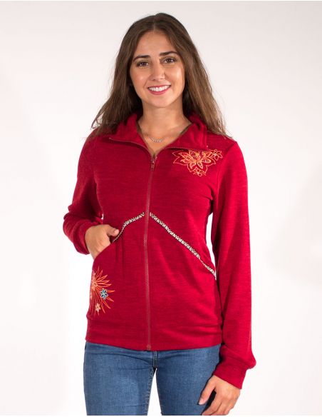 Chaqueta malla 95% poliester 5% elastano bordada 