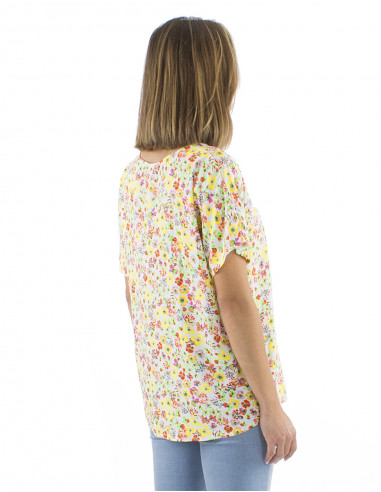 Top viscosa cuello v estampado Pretty