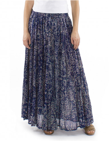 Falda velo algodon arrugada estampado Herma