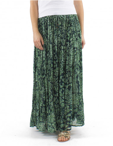 Falda velo algodon arrugada estampado Herma