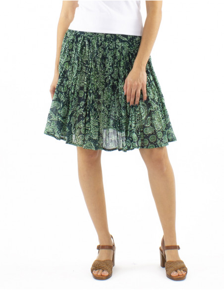 Mini falda algodon arrugada estampado Herma