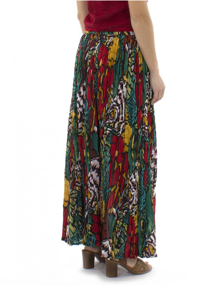 Falda algodon arrugada velo estampado Sauvage
