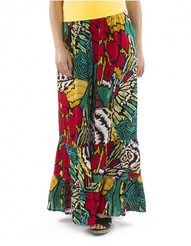 Pantalon viscosa bajo ancho estampado Sauvage