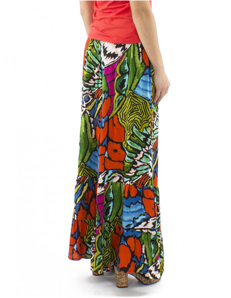 Pantalon viscosa bajo ancho estampado Sauvage