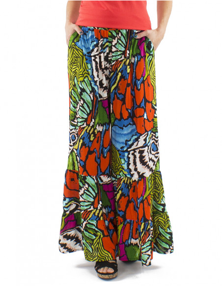 Pantalon viscosa bajo ancho estampado Sauvage