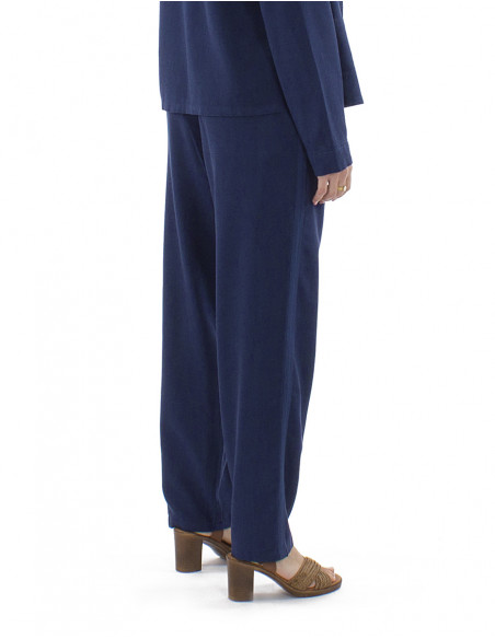 Pantalon 70% viscosa 30% lino cinturon 1/2 elastico