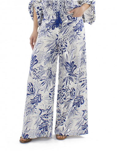 Pantalon 70% viscosa 30% lino 2 botones...