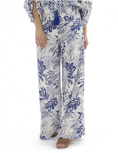 Pantalon 70% viscosa 30% lino 2 botones...