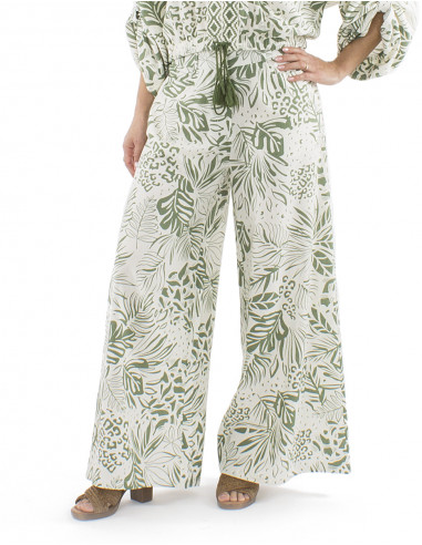 Pantalon 70% viscosa 30% lino 2 botones...