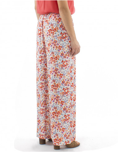 Pantalon viscosa ancho cinturon elastico...