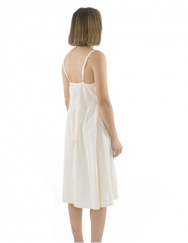 Vestido corto algodon liso sw tirantes