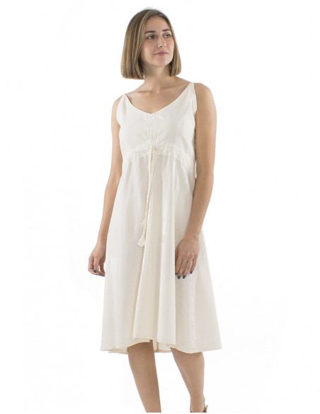 Vestido corto algodon liso sw tirantes