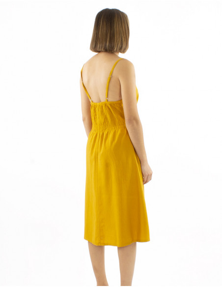 Vestido corto algodon liso sw tirantes