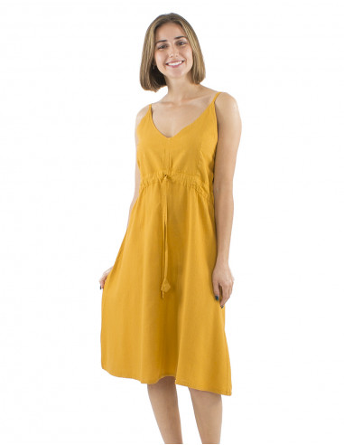 Vestido corto algodon liso sw tirantes