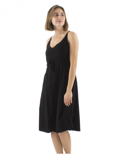 Vestido corto algodon liso sw tirantes