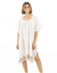 Vestido algodon slub mangas...