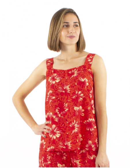 Top viscosa tirantes anchos estampado Cassandra