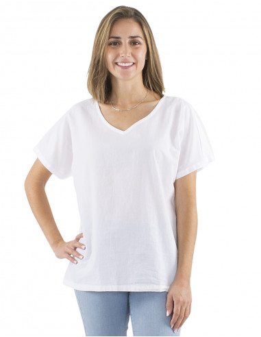 Top viscosa ancho mangas cortas estampado Camelia