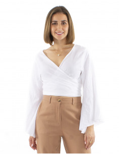 Blusa algodon blanco...