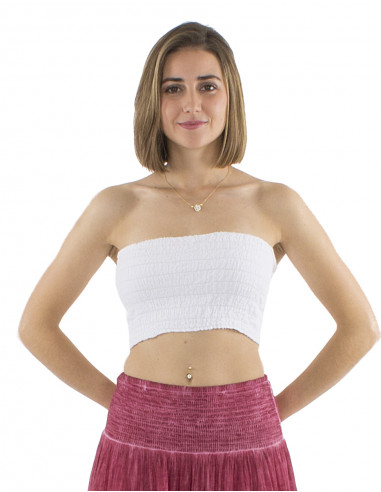 Top algodon blanco tubo elastico