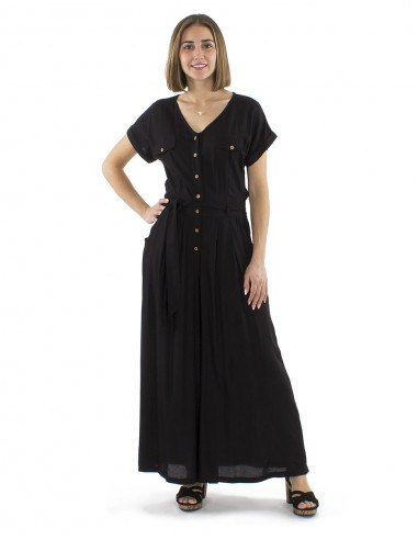 Combi largo viscosa liso con botones