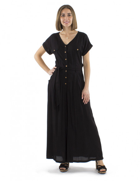 Combi largo viscosa liso con botones