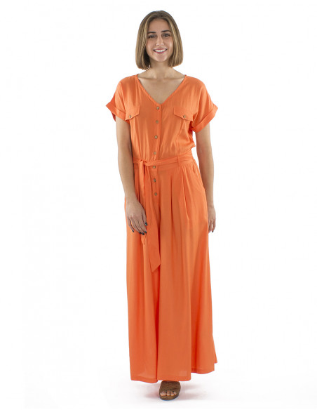 Combi largo viscosa liso con botones