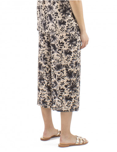 Pantalon corto viscosa 3 botones elastico atras...