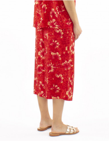 Pantalon corto viscosa 3 botones elastico atras...