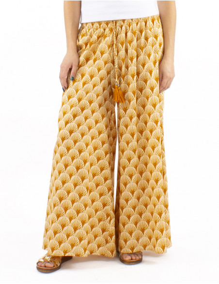 Pantalon algodon block eventail pata de elefante